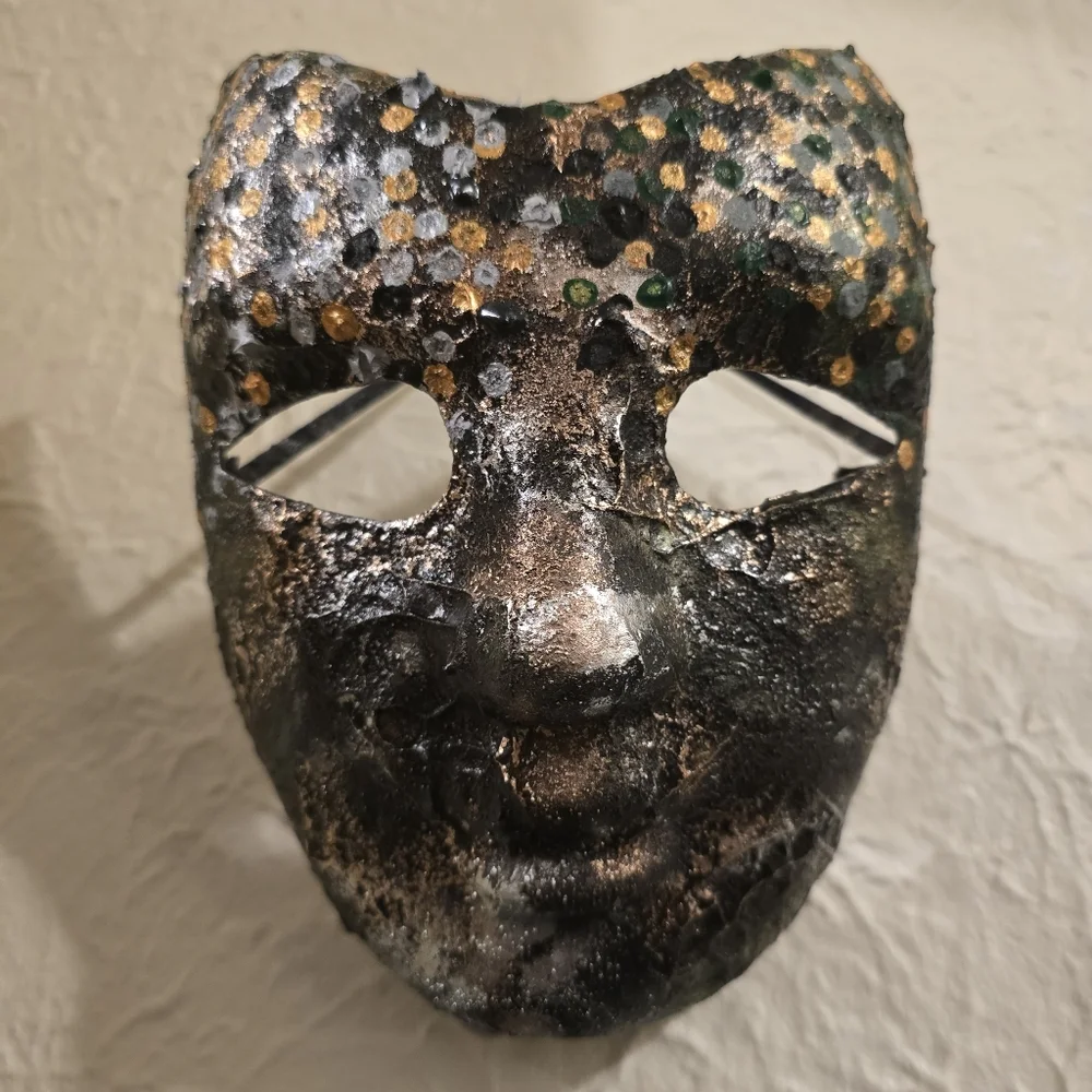HANDCRAFTED Upcycled Cos-play Full Face Mask Unisex HANDPAINTED Wall Art Decor